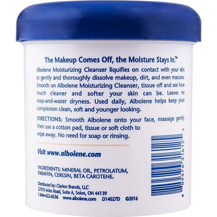 Albolene Face Moisturizer and Makeup Remover, Facial Cleanser and Cleansing Balm, Fragrance Free Cream, 12 oz