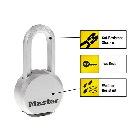 Master Lock Padlock, Magnum Solid Steel Lock, 2-1/2 in. Wide, M930XKADLH