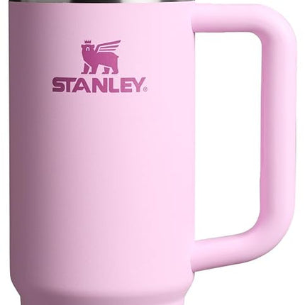 STANLEY Gobelet Quencher H2.0 avec poignée et paille 887 ml | Couvercle Flowstate 3 positions | Compatible porte-gobelet pour voyage | Tasse isotherme en acier inoxydable | Sans BPA | Fleur de cerisier