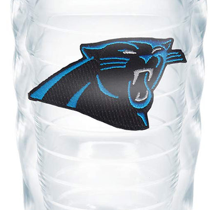 Tervis 1049571 NFL Carolina Panthers Emblem Individual Tumbler with Black lid, 10 oz, Clear