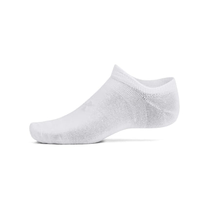 Under Armour Unisex Essential No-Show Socks 6-Pack White L