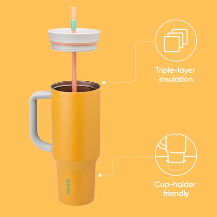 Owala Tumbler Stainless Steel Water Bottle 40 oz Tropical