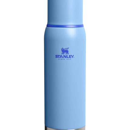 Stanley Adventure-To-Go Termo 1.1 L | Boca ancha con tapa con taza a prueba de fugas | Mantiene las bebidas frías o calientes | Fácil de transportar para viajes | Termo de acero inoxidable aislado | Sin BPA | Azul Celeste