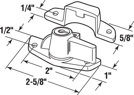 Prime-Line F 2646 Keyed sash Lock, White, 2 in