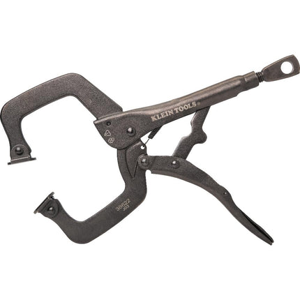 Klein Tools 38622 C-Clamp Locking Pliers with Swivel Pad Jaws, Intuitive Thumb Knob, Adjustable Clamp for Home, Shop, Woodworking, 11-Inch