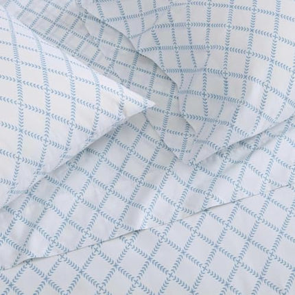 Martha Stewart - King Cotton Percale Sheet Set with Matching Pillowcases
