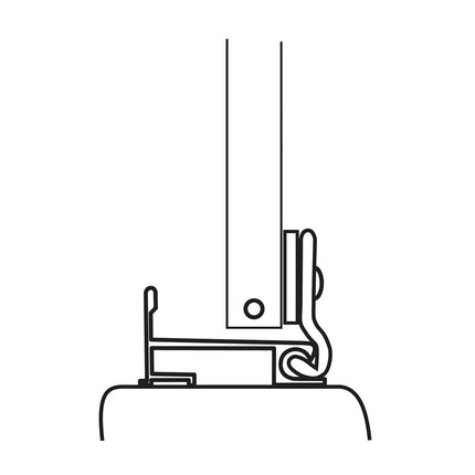 PRIME-LINE M 6191 Bottom Mount Door Hook Guide, Gray, 3" L x 1-1/2" W x 5/8" D