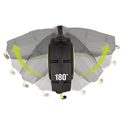 Carrete de manguera de aire de plástico retráctil Flexzilla, 3/8 pulg. x 50 pies, resistente, ligero, híbrido, ZillaGreen - L8250FZ