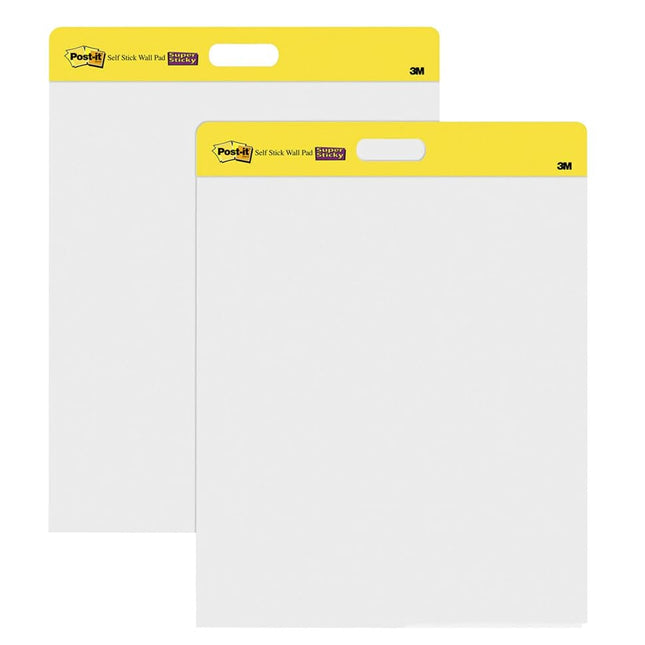 Post-it Super Sticky Self Stick Wall Pad Meeting Chart 566 White 58.4 cm x 50.8 cm 20 Sheets/Pad 2 Pads/Pack 100% PEFC SGSCH-PEFC-COC-110078