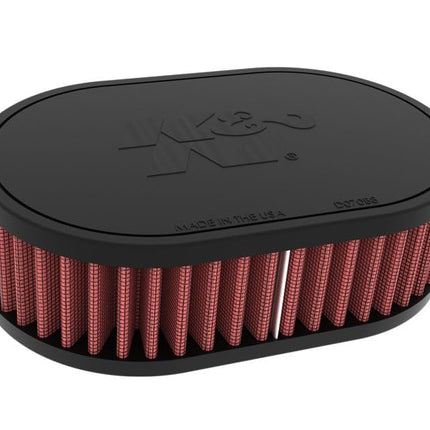 K&N Universal Oval Air Filter with 52mm offset flange (13mm), 178mm x 114mm base, 51mm height (RU-071V)