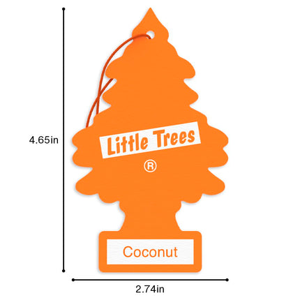 Little Trees Car Air Freshener I Hanging Tree Provides Long Lasting Scent for Auto or Home I Coconut, 6-Packs (4 Count)