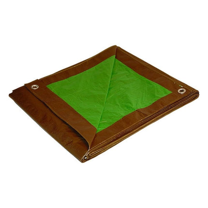 8x10 Multi-Purpose Brown/Green Medium Duty DRY TOP Poly Tarp (8'x10')