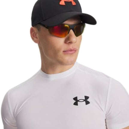 Under Armour Mens Blitzing Cap Stretch Fit, (006) Black / / Venom Red, S-M