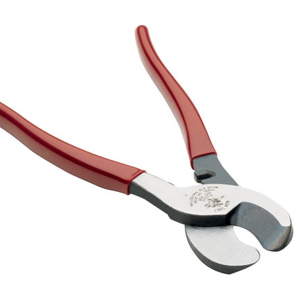KLEIN TOOLS Cable Cutter, High Leverage Coaxial Cable Cutter For Aluminum, Copper, Communications Cable Red/Silver 63050