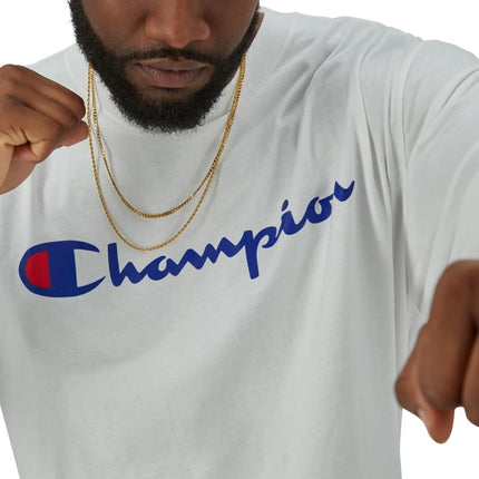 Champion Men's Tshirt, Classic Long Sleeve Tshirt Comfortable, Soft T-Shirt for Men Reg. Or Big & Tall, White, XXL