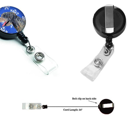 Caroline's Treasures Irish Wolfhound Winter Snowflakes Holiday Retractable Badge Reel, Multicolor (SS4644BR)