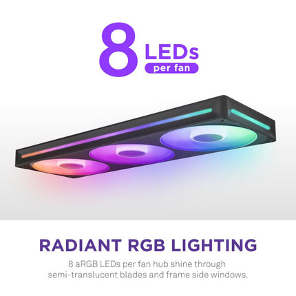 NZXT F360 RGB Core - 360mm Single-Frame RGB Fan Unit - Black