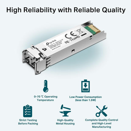 TP-Link MC230L | Gigabit SFP to SFP Fiber Media Converter | Convert Between 2 Gigabit SFP Modules| Plug & Play | Durable Metal Casing | Versatile Compatibility | Hot-Swappable