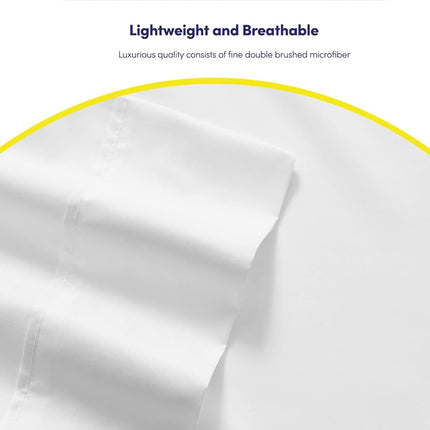 Sweet Home Collection Microfiber Deep Pocket Set-Extra Pillow Cases, Value, Luxury Yarns, White, Full