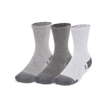 Under Armour Chaussettes Mi-Mollet en Coton Performance Unisexe Adulte (3 Paires), (014) Halo Gray/Steel/Pitch Gray, Medium