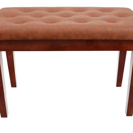 Rockville PB7 Brown Premium Piano Bench with Storage, Solid Thai Rubberwood, 2.5 Plush Foam Seat, Faux Leather, 450 lb Capacity, Perfect for Home, Studio & Stage