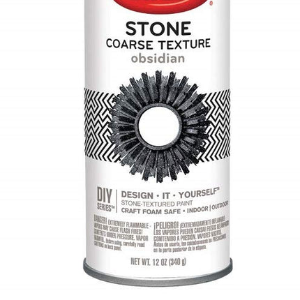 Krylon K18212 Make It Stone! Textured Aerosol Spray Paint, 12-Ounce, Obsidian