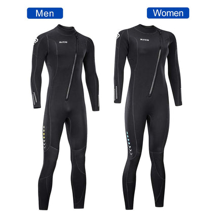 ZCCO Ultra Stretch 3mm Neoprene Wetsuit, Front Zip Full Body Diving Suit, one Piece for Men & Women-Snorkeling, Scuba Diving Swimming, Surfing