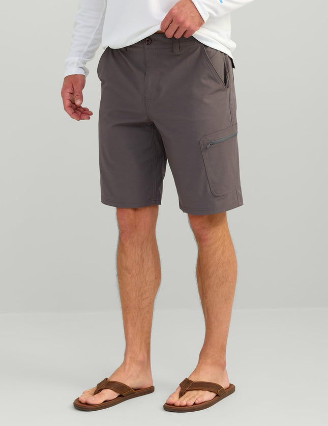 HUK Men's Next Level 10.5", Quick-Drying Fishing Shorts Casual, Iron, Large