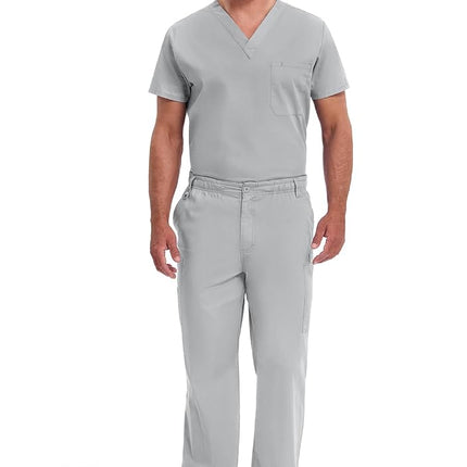 Dickies Men's Pull-On Pant with 7 Pockets Elastic Waistband with Button Closure 81006, Grey, XXL Tall