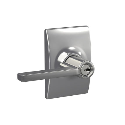 Schlage F51A LAT 625 CEN Century Collection Latitude Keyed Entry Lever, Bright Chrome