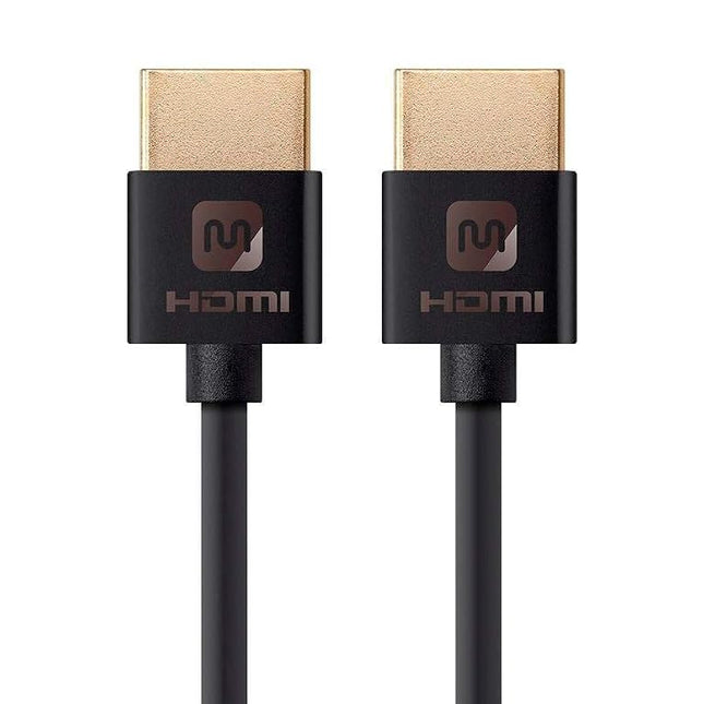 Monoprice High Speed HDMI Cable - 6 Feet - Black, 4K@24Hz, 10.2Gbps, 36AWG, YUV, 4:2:0 - Ultra Slim Series