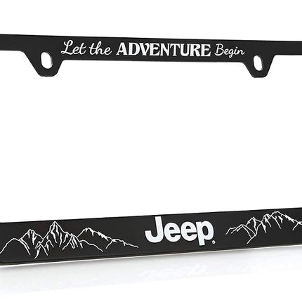 Jeep UV Printed Black Plastic License Plate Frame Holder 2 Hole
