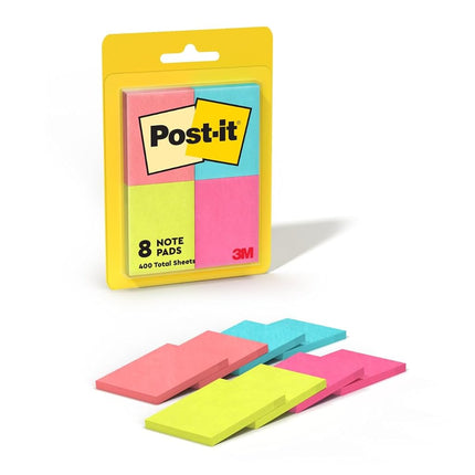 Post-it Notes, 1.5 x 2 in, Cape Town Collection, 8 Pads/Pack Blue, Rose, Yellow, 50 Sheets/Adhesive Notes (1.5 in x 2 in, Cape Town Collection, 8 Pads/Pack – 20 mm – 50 Sheet (S)