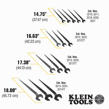 Klein Tools 3214 Spud Wrench, 1-5/8-Inch Nominal Opening, 1-Inch Bolt for U.S. Heavy Nut