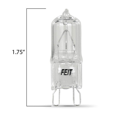 Feit Electric BPQ35/G9/CAN 35-Watt Clear Dimmable G9 Base JCD Bi-Pin Halogen Light Bulb, 1.75" H x 0.6" D, 3000K Warm White