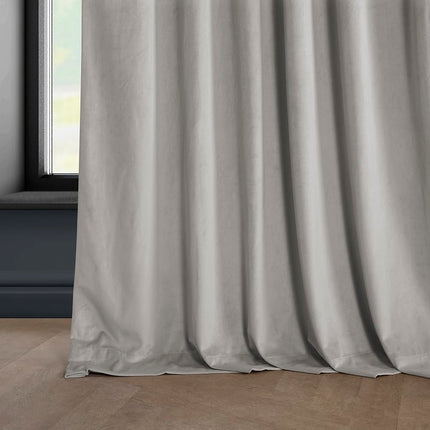 HPD Half Price Drapes Heritage Plush Velvet Curtains 108 Inches Long Room Darkening Curtains for Bedroom & Living Room 50W x 108L, (1 Panel), City Grey