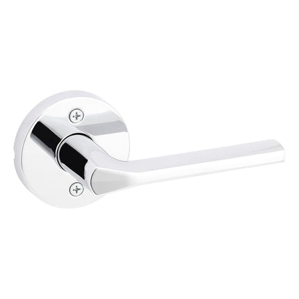 Kwikset Lisbon Dummy Door Handle, RoundSingle Sided Lever for Closets, French Double Doors, and Pantry, Polished Chrome Non-Turning Reversible Interior Push/Pull Lever
