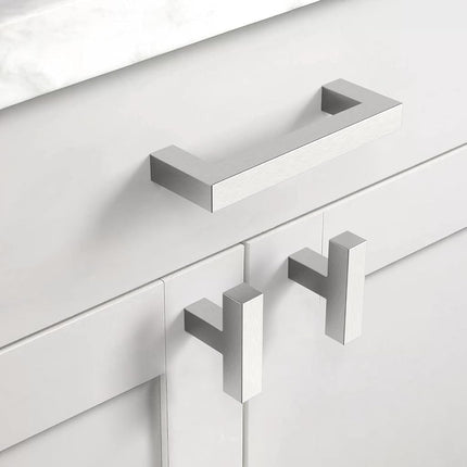 Asidrama 10 Pack 4 Inch(102mm) Brushed Satin Nickel Kitchen Cabinet Handles, Stainless Steel Cabinet Pulls Kitchen Cabinet Hardware for Cupboard Drawer Handles Dresser Pulls