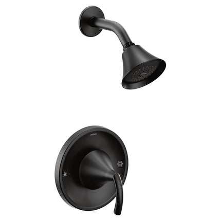 Moen T2742EPBL Glyde Embellecedor de Ducha Eco-Performance Posi-Temp de un Maneral, Accesorios de Baño, Válvula Requerida, Negro Mate