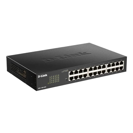 D-Link DGS-1100-24V2 - 24-Port Gigabit Smart Managed Switch with VLAN support, layer 2 features, QoS, 802.3az EEE, Fanless , Black