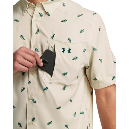 Under Armour Men's Dockside Short Sleeve T-Shirt, (274) Silt / Sonic Yellow / Hydro Teal, S