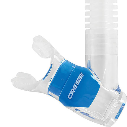 Cressi Dry Snorkel - Unisex Premium Dry Snorkel for Diving/Apnea/Snorkeling, Clear/Light Blue, One Size