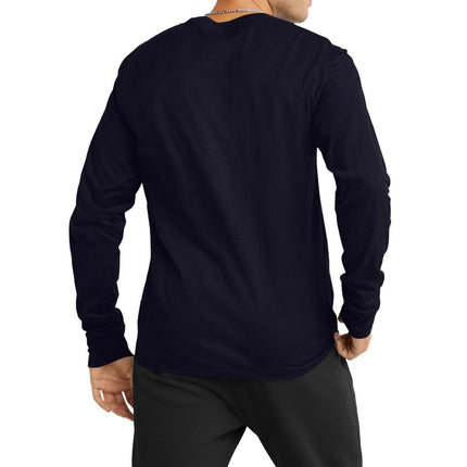 Champion Men's Long Sleeve T-Shirt, Classic T-Shirt for Men (Reg. Or Big & Tall), Black, S