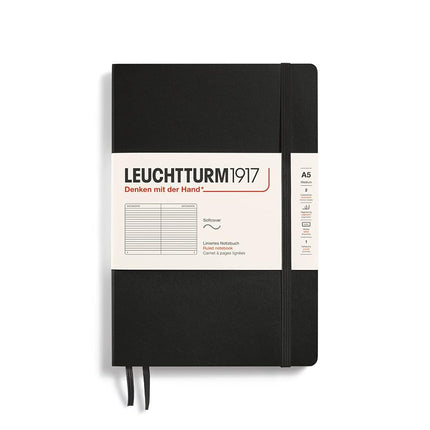 Notizbuch Medium Softcover, liniert, Schwarz