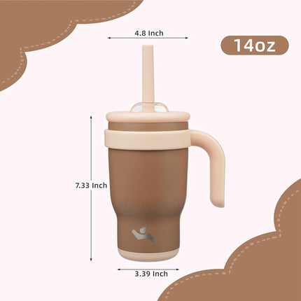Konokyo Insulated Tumbler with Handle 14 OZ Brown