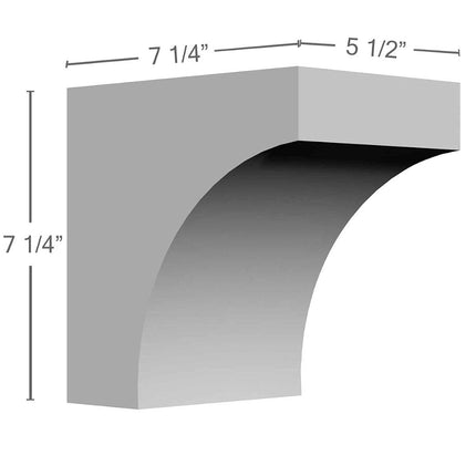 Ekena BKT07X07X05ST W x 4 1/2" D x 7 1/4" H Stockport Bracket, Primed, 7.5 x 5.5 x 7.5