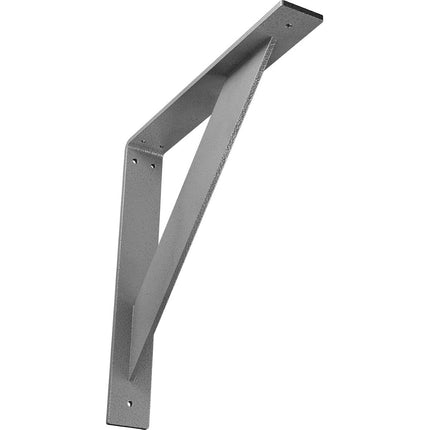 Ekena Millwork BKTM02X14X14TRHGY 2 inch W x 14 inch D x 14 inch H Traditional Steel Bracket, Hammered Gray