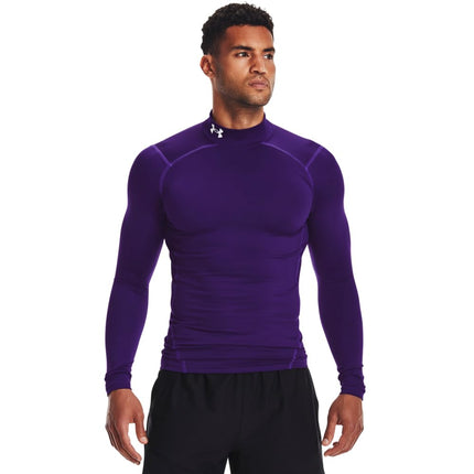 Under Armour Mens ColdGear Armour Compression Mock, Purple (500)/White, XX-Large