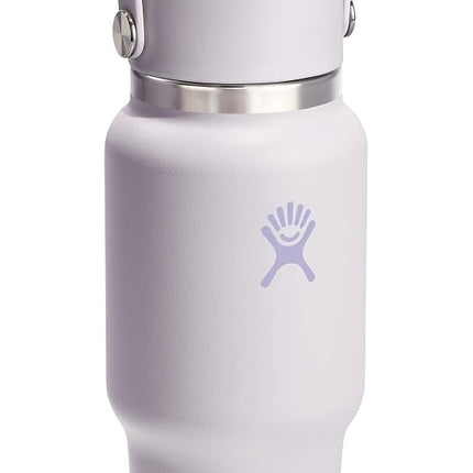 Hydro Flask Travel Water Bottle - Insulated Stainless Steel - Wide Straw Lid, Non Spill, Leakproof in 24 Oz Cloud Pink