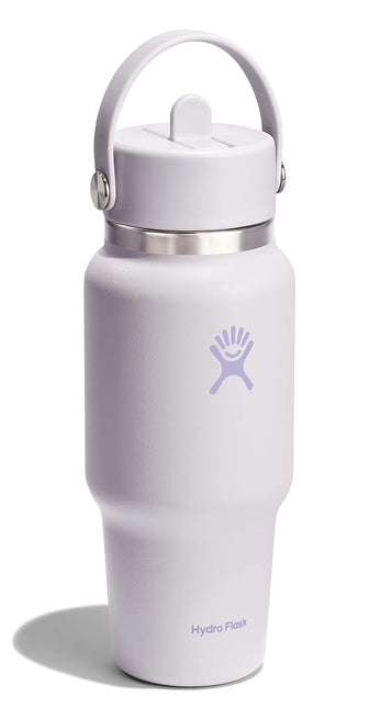 Hydro Flask Travel Water Bottle - Insulated Stainless Steel - Wide Straw Lid, Non Spill, Leakproof in 24 Oz Cloud Pink